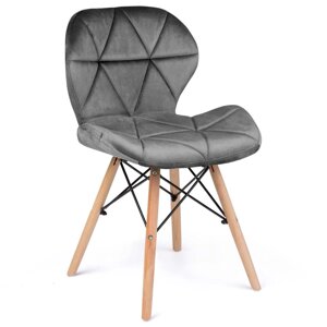 Сучасне велюровое скандинавське крісло Sofotel Sigma - сірий