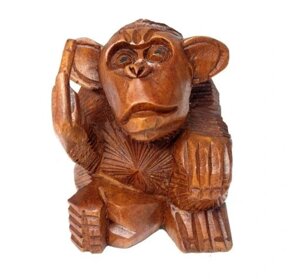 Скульптура мавп дерев'яна рука. Схід своєрідної мавпи Статуетка Бренд Європи
