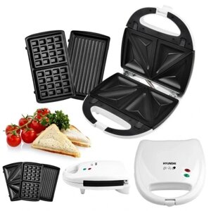 Вафельна вафельна машина bbq toaster tostoster 3in1 hyundai 627