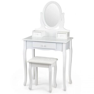 Туалетний столик великий регульований дзеркальний стілець Польща