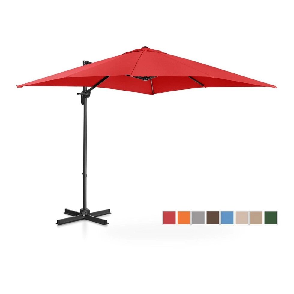 Подвесной садовый зонт - вращающийся - 250 x 250 см - красный Uniprodo (-) від компанії Euromarka - фото 1