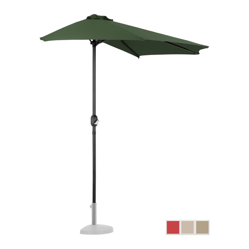 Полукруглый садовый зонт - 270 x 135 см - зеленый Uniprodo (-) від компанії Euromarka - фото 1