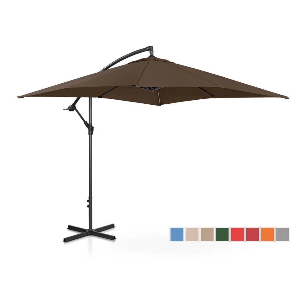 Садова парасолька висить - 250 x 250 см - коричневий Uniprodo EX10250076 садові парасольки ( -) від компанії Euromarka - фото 1