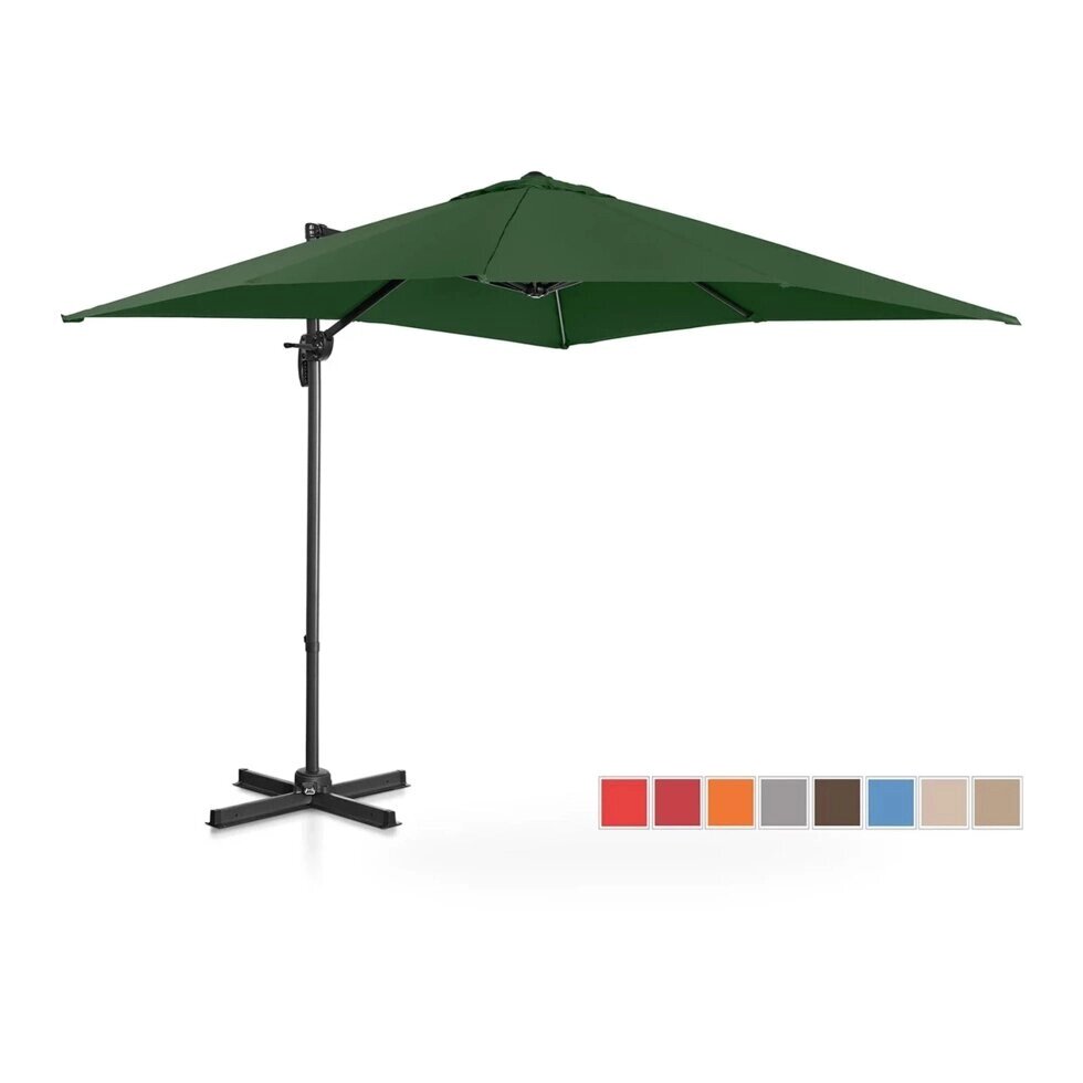 Садова парасолька висить - обертання - 250 x 250 см - зелений Uniprodo EX10250102 садові парасольки ( -) від компанії Euromarka - фото 1