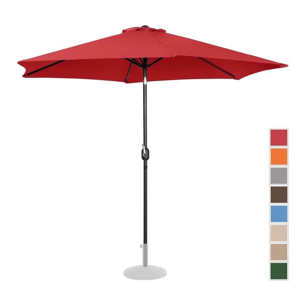 Садовий парасолька - Ø300 см - червоний Uniprodo (-)}} від компанії Euromarka - фото 1