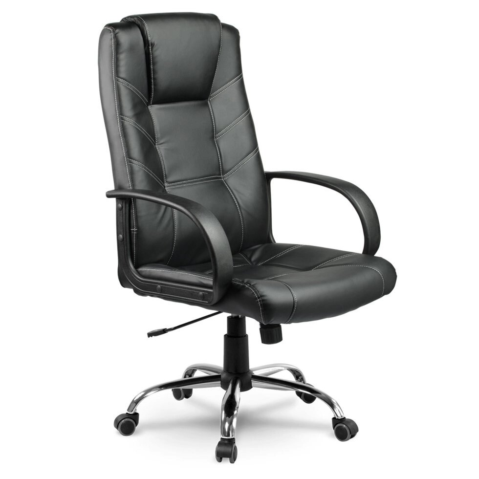 Шкіряне офісне крісло Eago EG-221 чорне від компанії Euromarka - фото 1