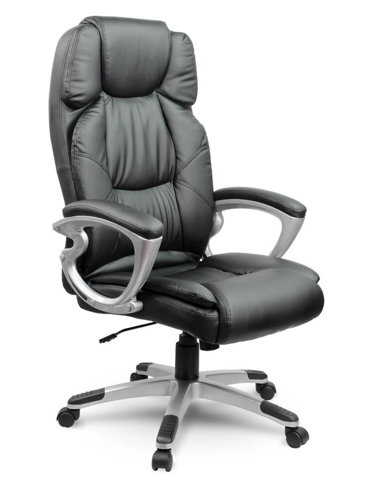 Шкіряне офісне крісло Eago EG-227 чорне від компанії Euromarka - фото 1