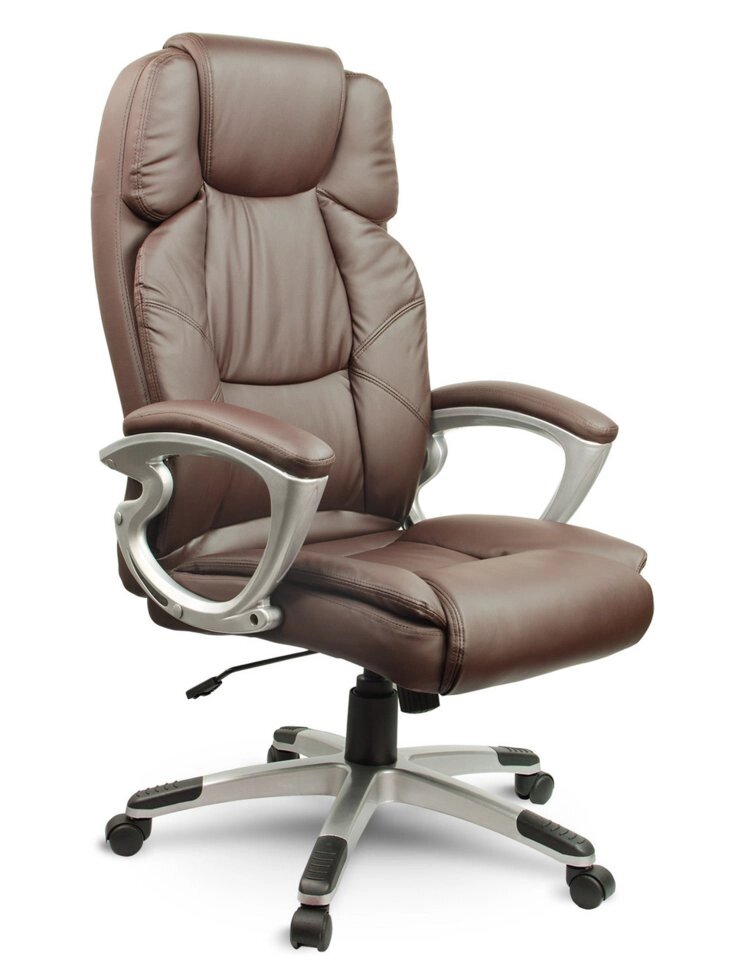 Шкіряне офісне крісло Eago EG-227 коричневий від компанії Euromarka - фото 1