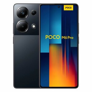 Смартфони Poco M6 Pro 6,79 дюйма, чорні, 512 ГБ, 12 ГБ оперативної пам'яті