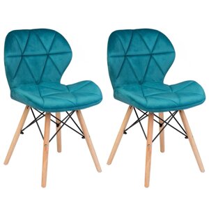 Сучасне велюровое скандинавське крісло Sofotel Sigma - блакитний 2 шт.