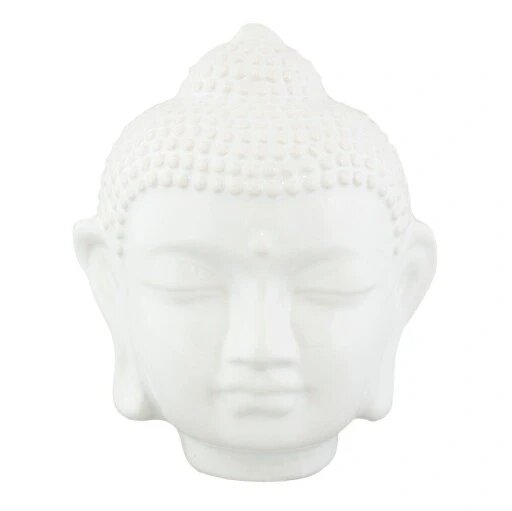 Статуетка головки Будди керамічної білої високої висоти 13см Статуетка Бренд Європи від компанії Euromarka - фото 1