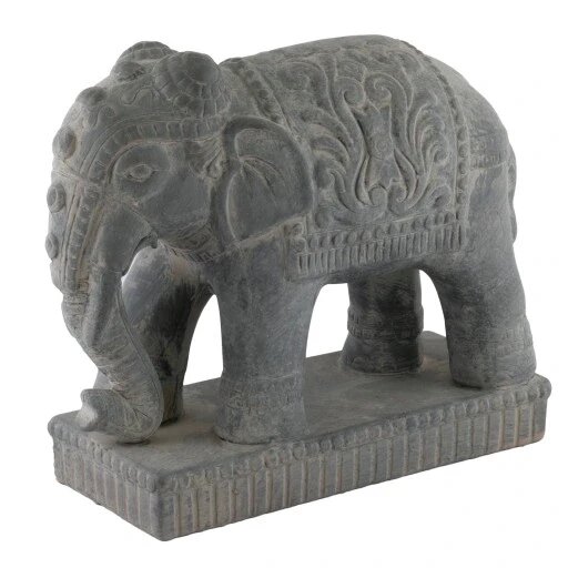 Статуетка слона синтетична смола, сіра Статуетка Бренд Європи від компанії Euromarka - фото 1