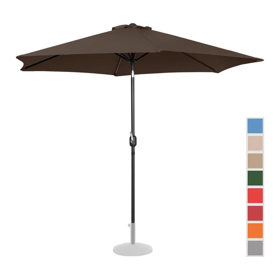 Стоячий садовий парасолька - Ø300 см - коричневий Uniprodo (-) від компанії Euromarka - фото 1