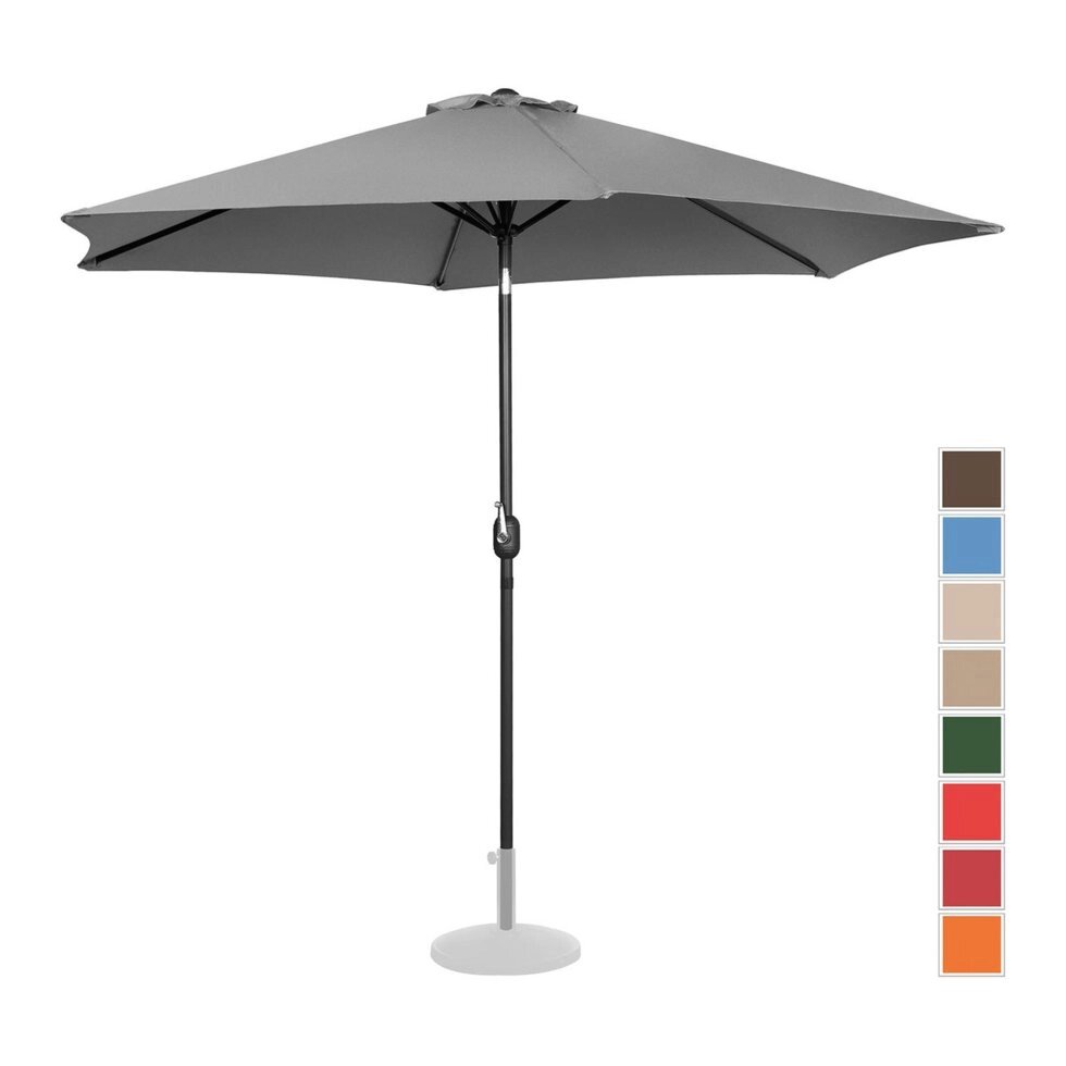 Стоячий садовий парасолька - Ø300 см - темно -сірий Uniprodo (-)}} від компанії Euromarka - фото 1