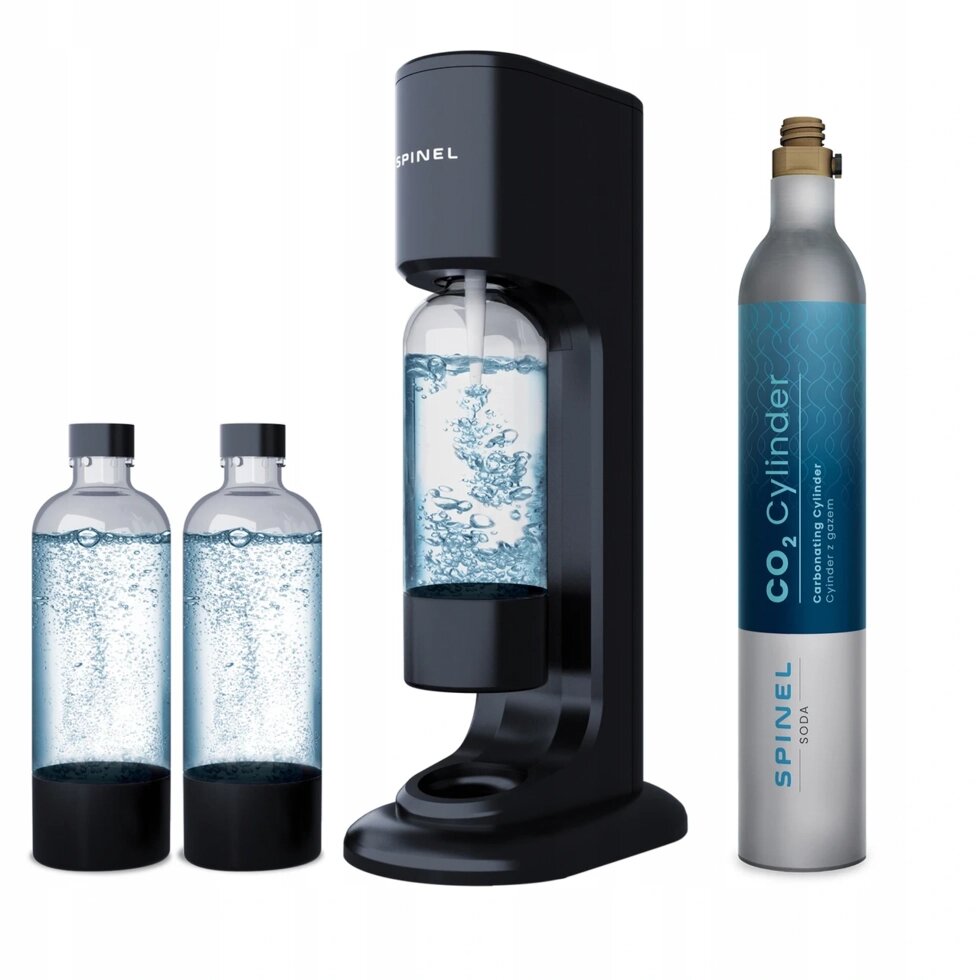 Стринна сода Saturator 2x Пляшка 1L CO2 Картридж Сумафон сифон для натрієвої води від компанії Euromarka - фото 1