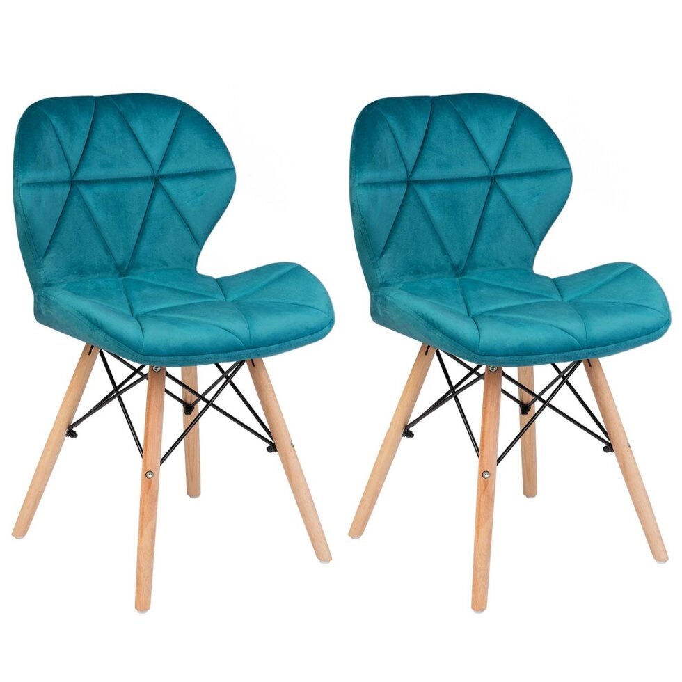 Сучасне велюровое скандинавське крісло Sofotel Sigma - блакитний 2 шт. від компанії Euromarka - фото 1