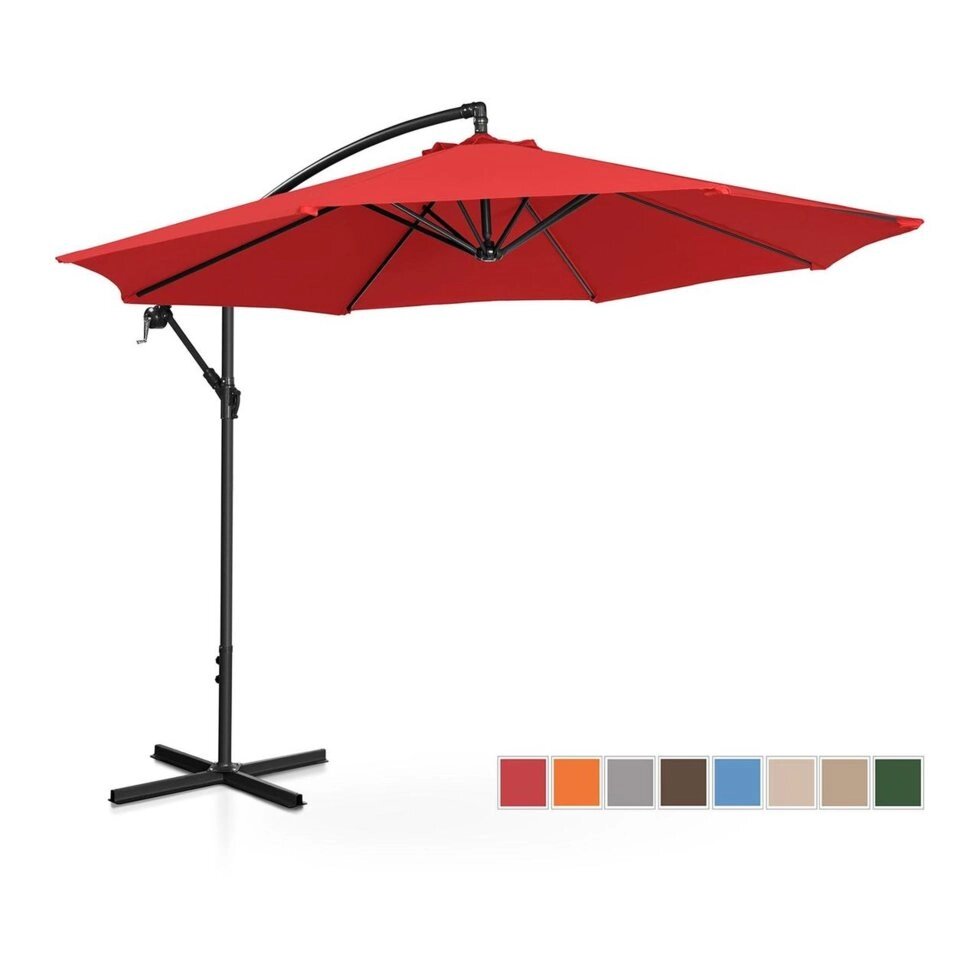 Суспендована садова парасолька - Ø300 см - червоний Uniprodo (-)}} від компанії Euromarka - фото 1