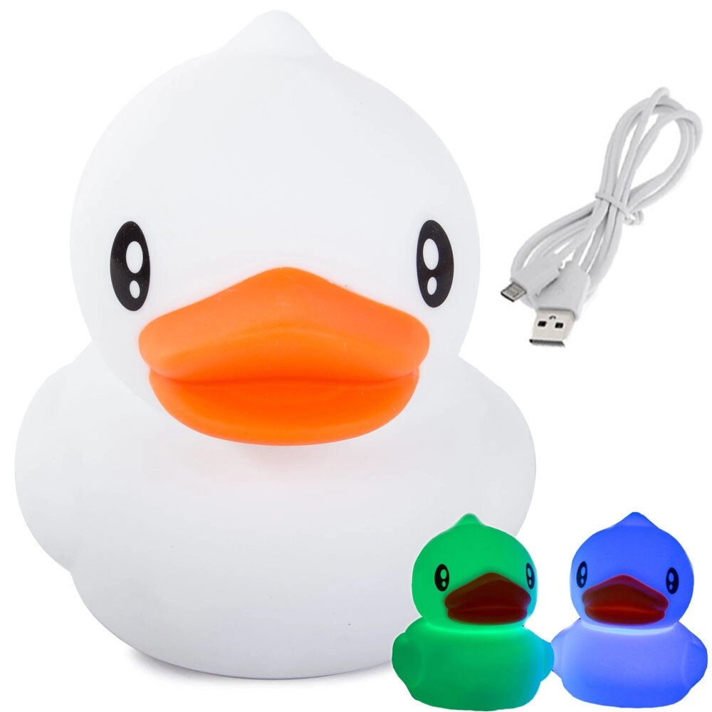 Світлодіодний нічник для дітей RGB Duck Touch usb 24081 від компанії Euromarka - фото 1