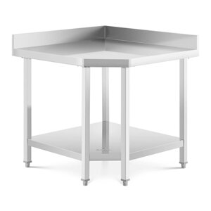 Кутовий робочий стіл - 90 x 70 см - нержавіюча сталь Royal Catering (