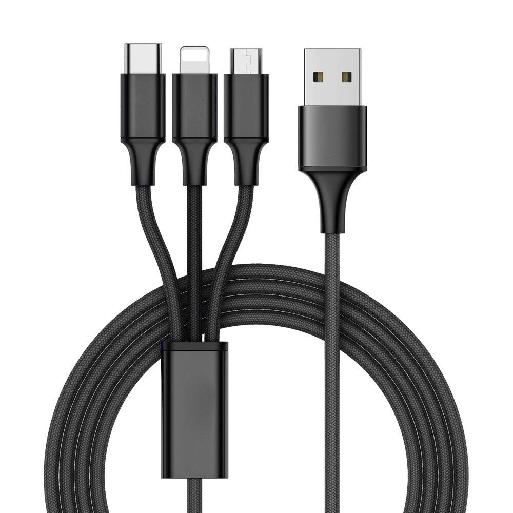 USB-кабель 3 в 1 для iphone micro usb type-c 1,2 м від компанії Euromarka - фото 1