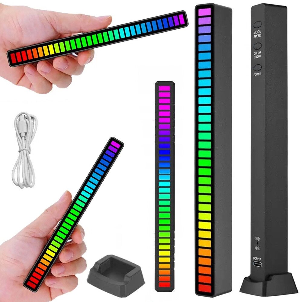 USB-світлодіоди реагують на звук, багатобарвний неон, світлодіодна стрічка RGB блимає у 18 режимах від компанії Euromarka - фото 1