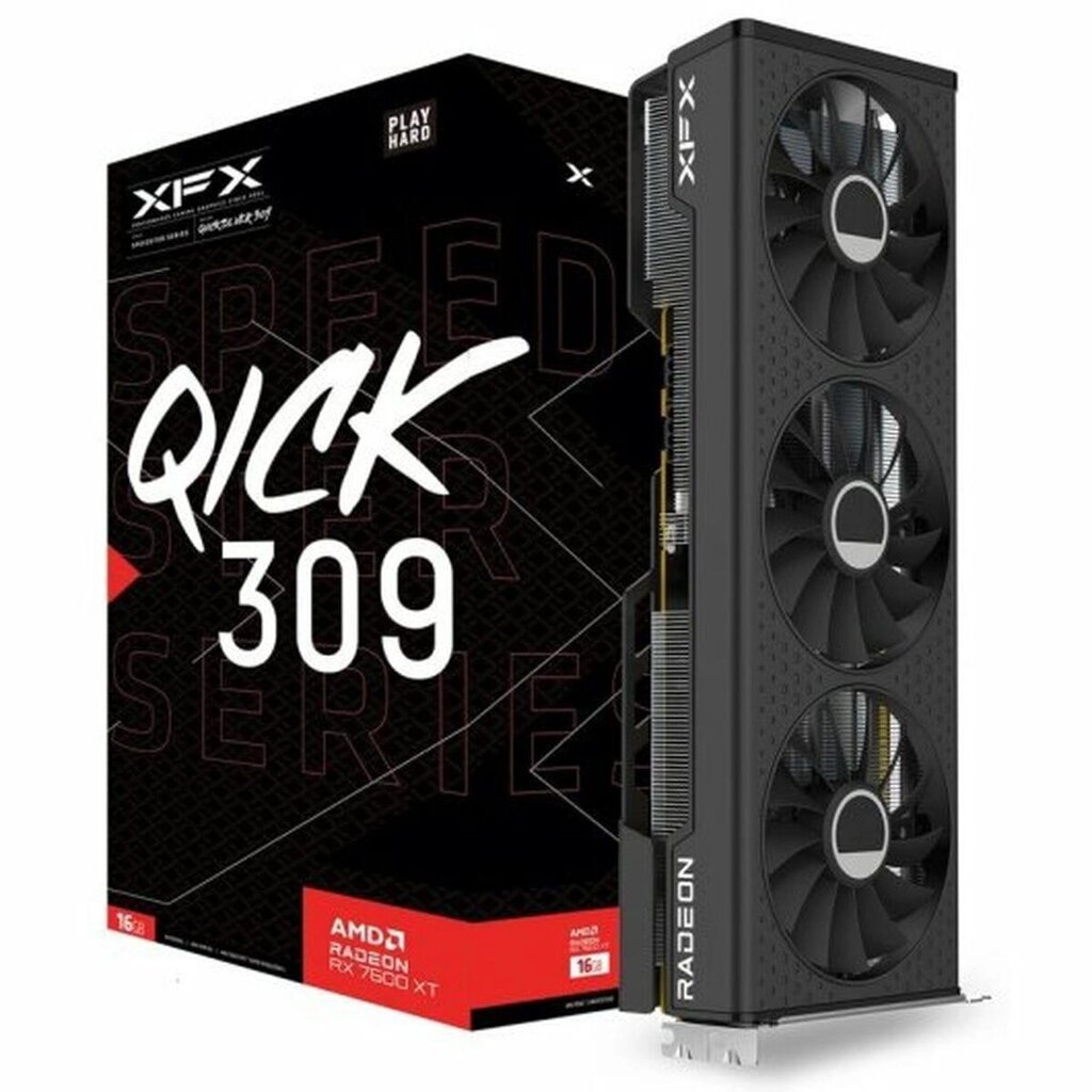 Відеокарта Xfx Speedster Qick309 Black Amd Radeon Rx 7600 Xt 16 ГБ Gdr6 від компанії Euromarka - фото 1