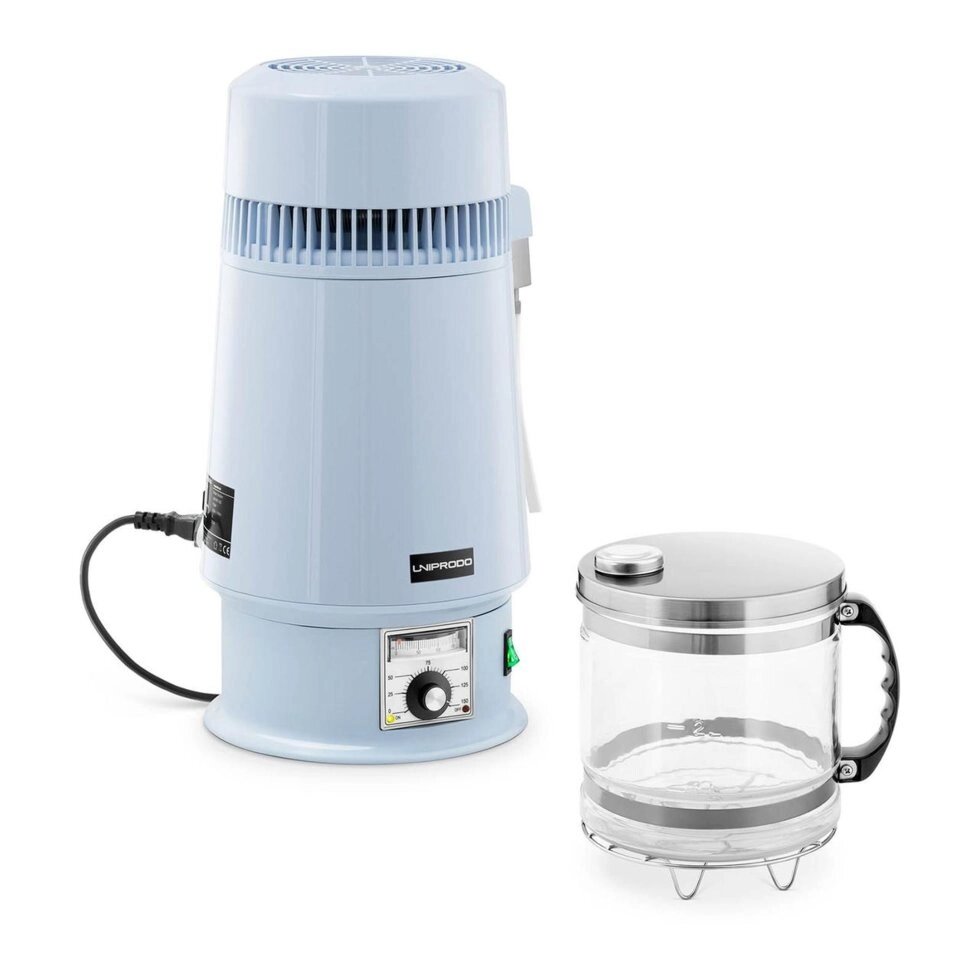 Водний дистилятор - 4 л - контроль температури - скляний глечик Uniprodo (-) від компанії Euromarka - фото 1