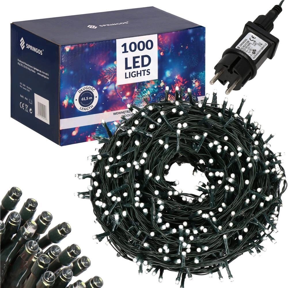 Вогни на різдвяній ялинці 1000 led_x000D_ Springos CL1000 (5907719425658_x000D_) від компанії Euromarka - фото 1