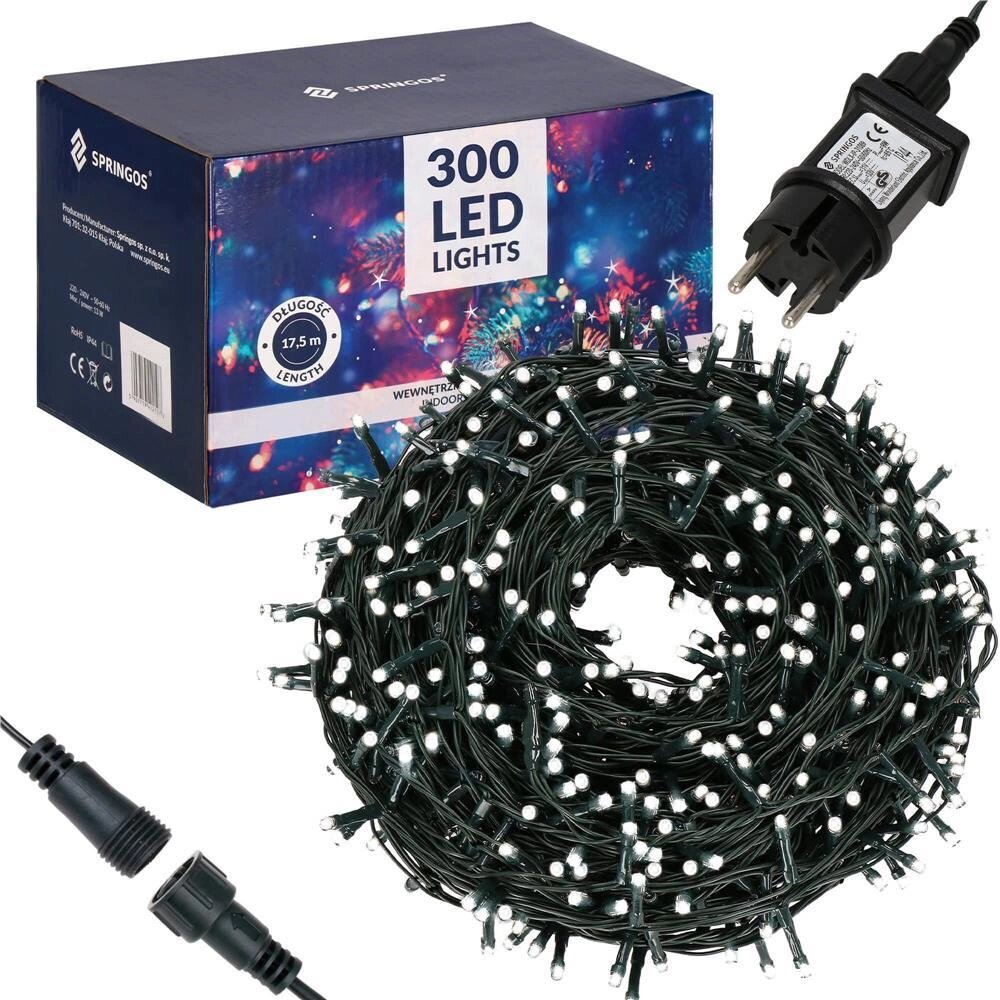 Вогни на різдвяній ялинці 300 led_x000D_ Springos CL0320 (5907719425573_x000D_) від компанії Euromarka - фото 1