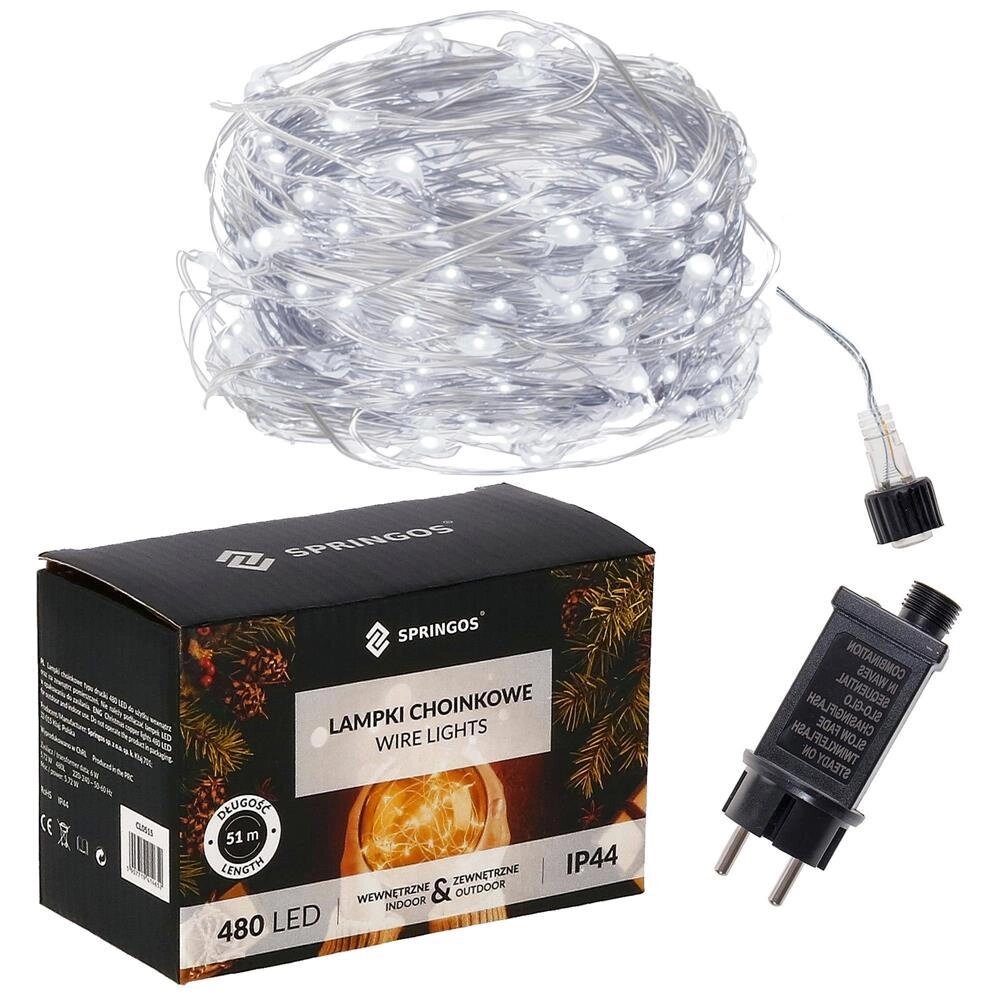 Вогни на різдвяній ялинці 480 led_x000D_ Springos CL0509 (5907719414553_x000D_) від компанії Euromarka - фото 1