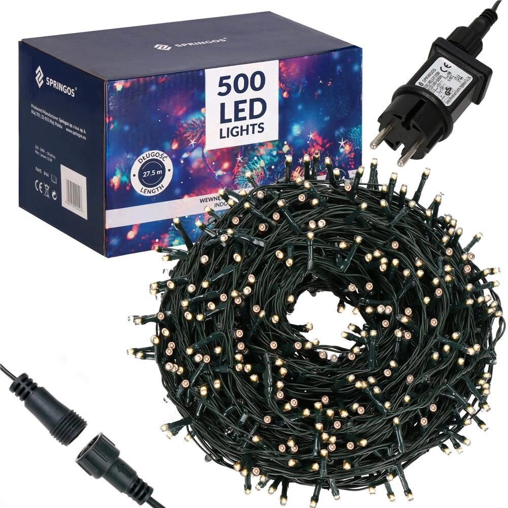 Вогни на різдвяній ялинці 500 led_x000D_ Springos CL0521 (5907719425627_x000D_) від компанії Euromarka - фото 1