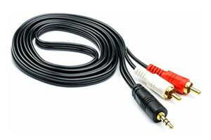 Аудіо кабель з Mini jack 3.5 мм. на 2 шт. RCA / 1.2 м. Чорний