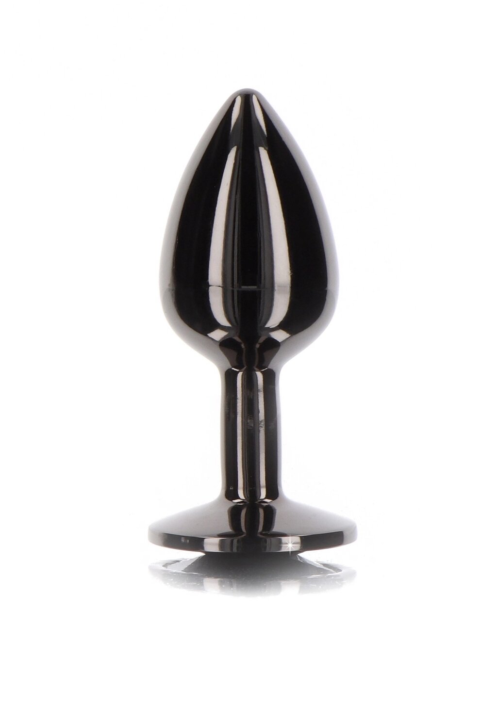 Анальна пробка L чорна металева із чорним каменем Butt Plug With Diamond Jewel Taboom від компанії Інтернет магазин Персик - фото 1