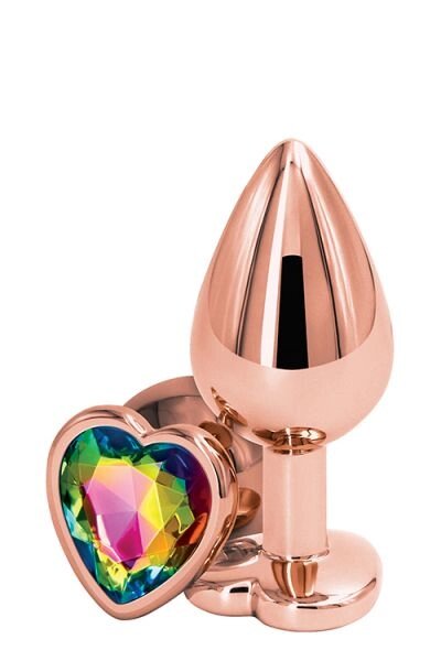 Анальна пробка REAR ASSETS ROSE GOLD HEART RAINBOW, M від компанії Інтернет магазин Персик - фото 1