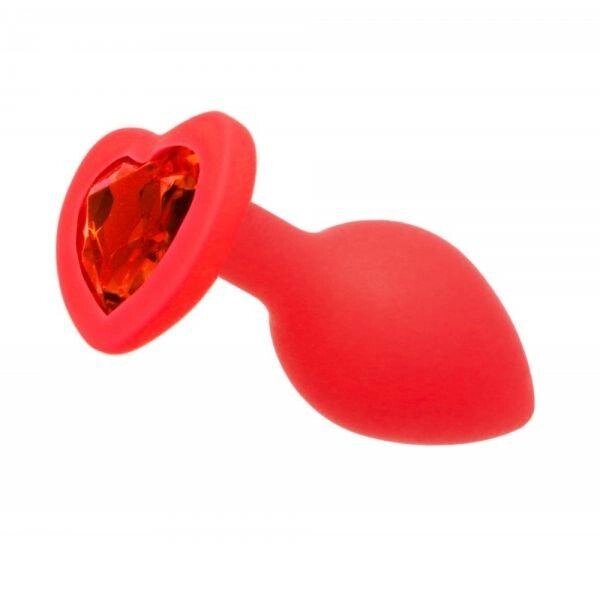 Анальна пробка Red Silicone Heart Red, 28мм від компанії Інтернет магазин Персик - фото 1