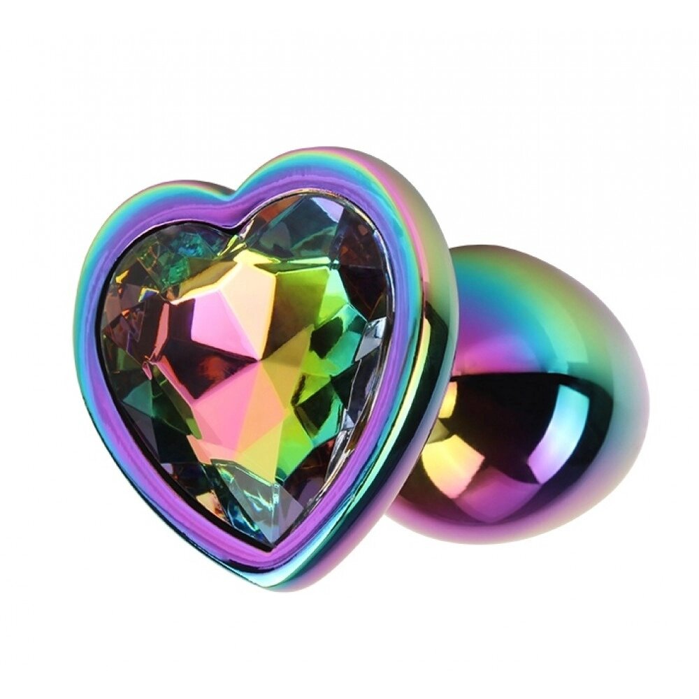 Анальна пробка різнокольорова металева з каменем у формі серця Розмір S Matrix Mont Chisa від компанії Інтернет магазин Персик - фото 1