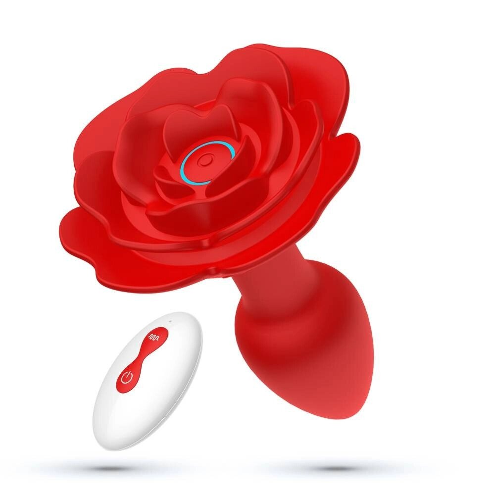 Анальна пробка троянда з вібрацією та ротацією Crushious Giulietta Rotating з дистанційним пультом від компанії Інтернет магазин Персик - фото 1