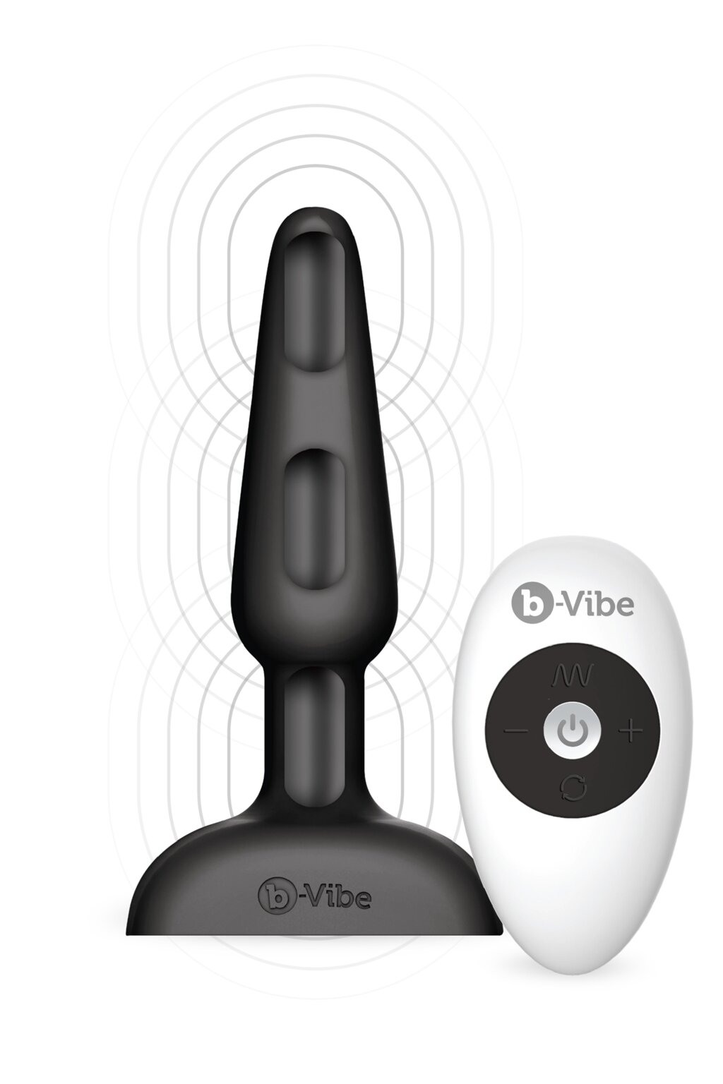 Анальна пробка з 3 моторами B-Vibe - Trio Remote Control Butt, чорна від компанії Інтернет магазин Персик - фото 1