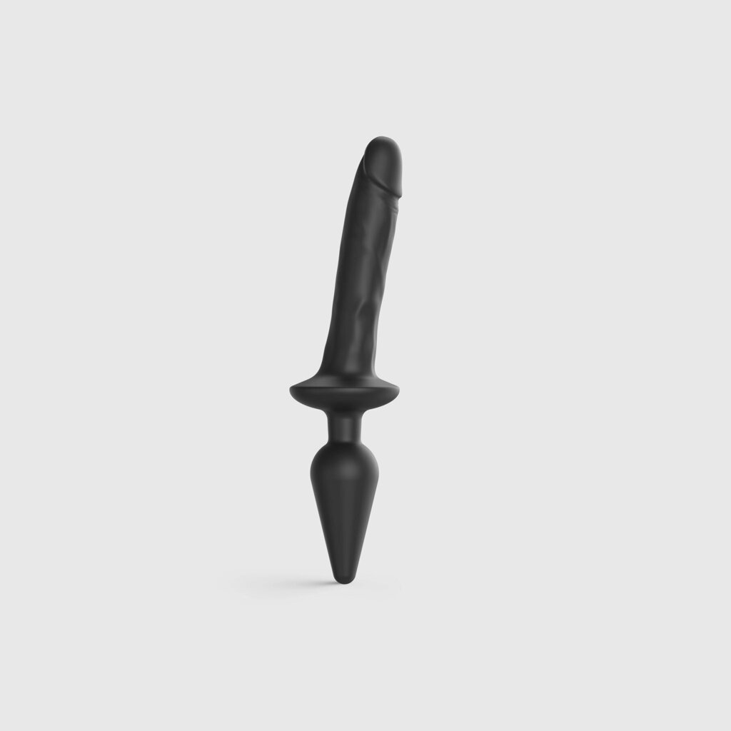 Анальна пробка з дилдо Strap-On-Me SWITCH PLUG-IN REALISTIC DILDO BLACK - L ( м'ята упаковка ) від компанії Інтернет магазин Персик - фото 1