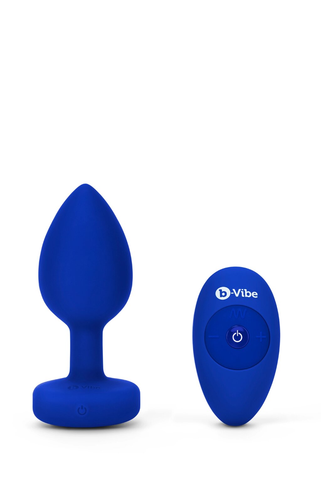 Анальна пробка з каменем і з вібрацією L/XL B-Vibe з дистанційним пультом управління, синя від компанії Інтернет магазин Персик - фото 1