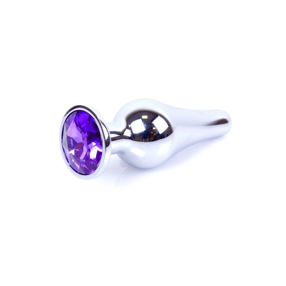 Анальна пробка з каменем Plug-Jewellery Silver BUTT PLUG- Purple від компанії Інтернет магазин Персик - фото 1