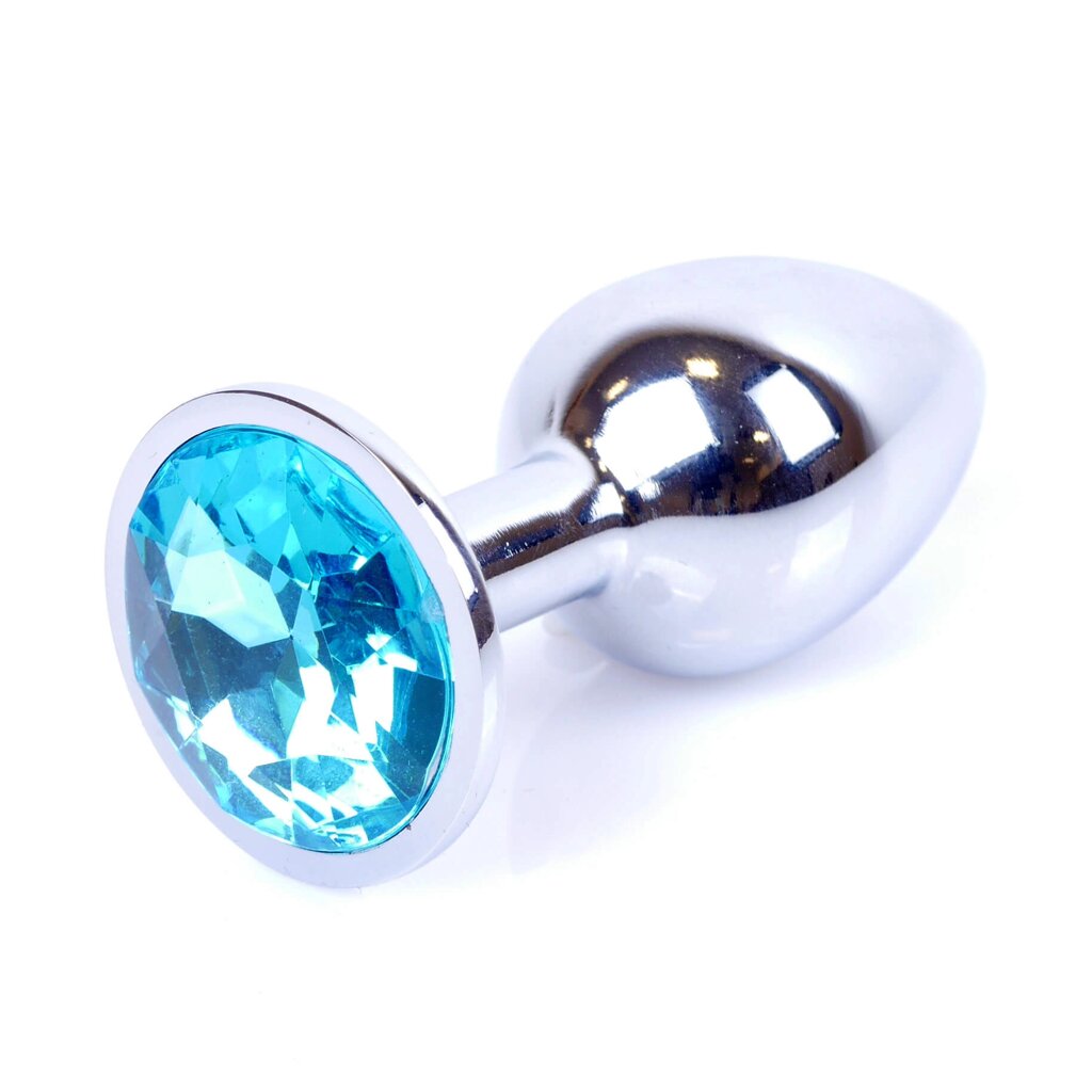 Анальна пробка з каменем Plug-Jewellery Silver PLUG- Light Blue розмір S від компанії Інтернет магазин Персик - фото 1