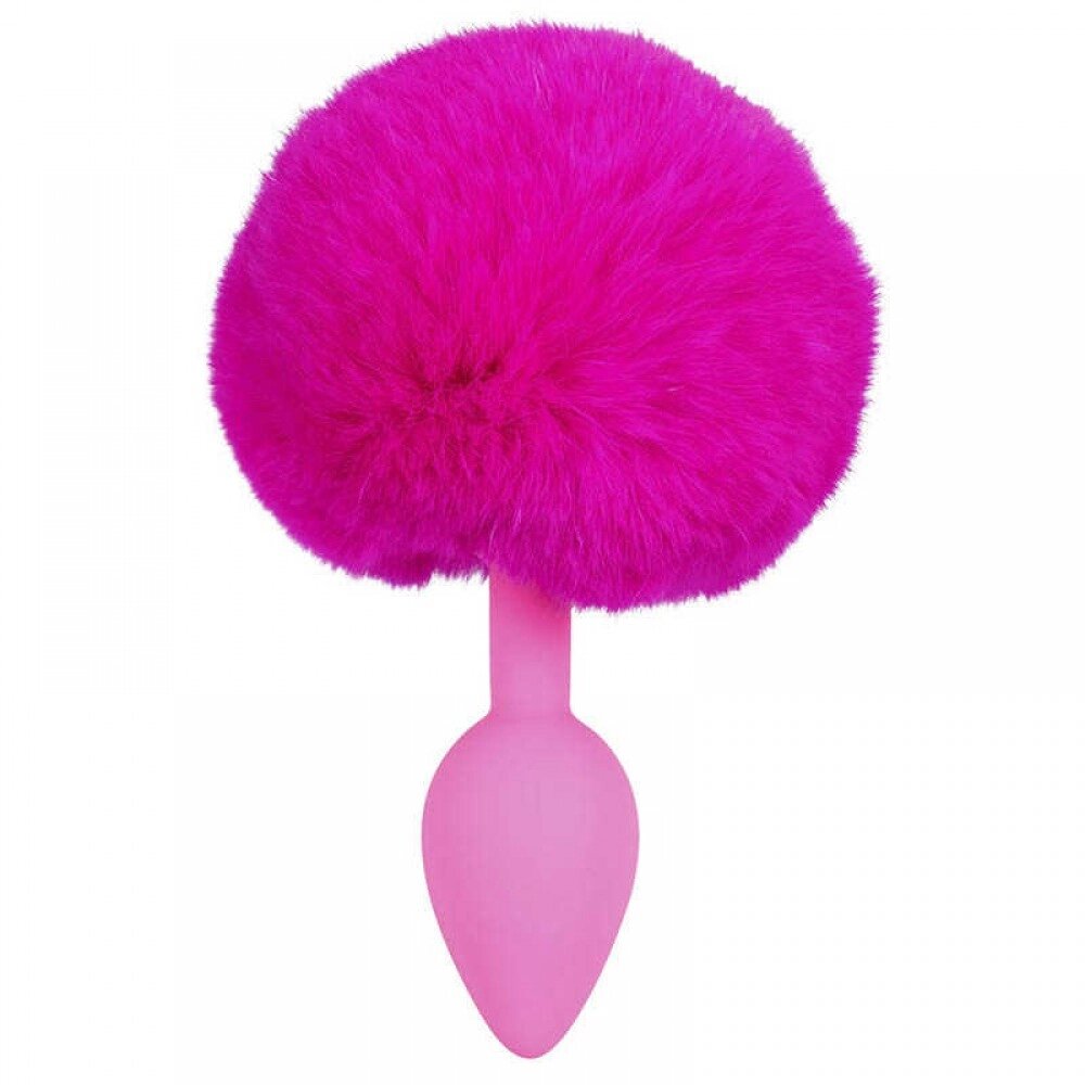 Анальна пробка з помпоном Pink Colorful Joy Bunny Tail Plug, силікон від компанії Інтернет магазин Персик - фото 1