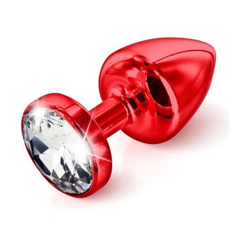 Анальна штепсельна діогол, з кристалічним, червоним, металевим від компанії Інтернет магазин Персик - фото 1