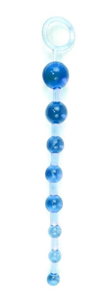 Анальні буси Jelly Anal Beads Blue, SKN-ANL033 Blue від компанії Інтернет магазин Персик - фото 1