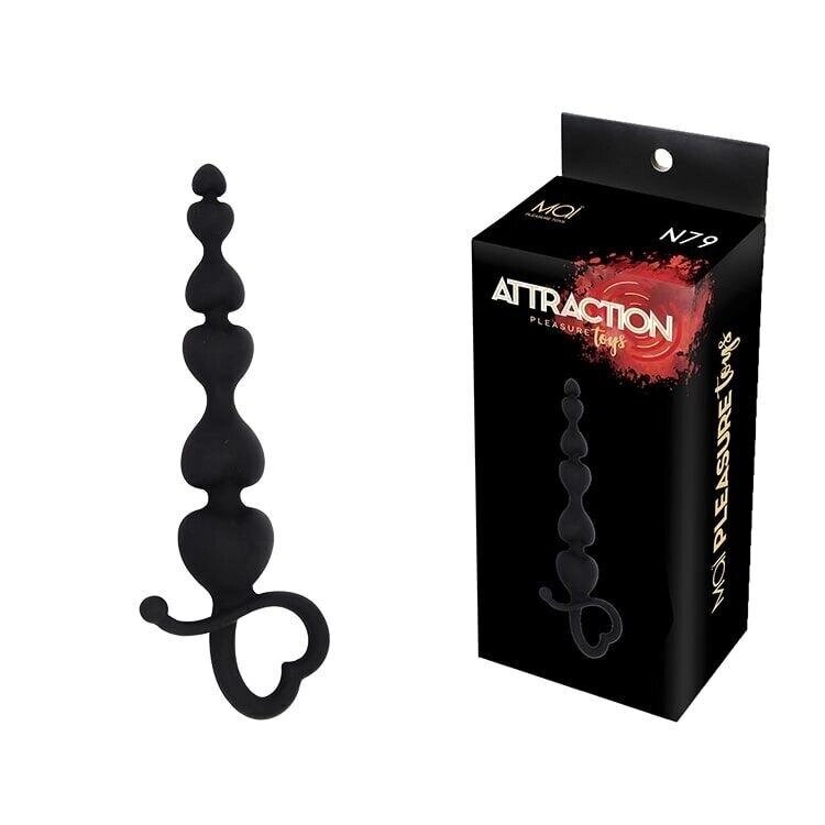 Анальні буси MAI Attraction Toys №79 Black, довжина 18см, діаметр 3,1см від компанії Інтернет магазин Персик - фото 1