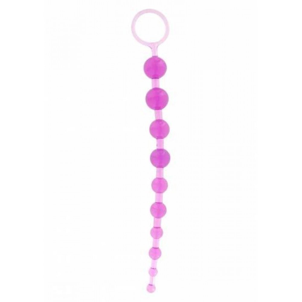Анальні кульки на жорсткій зв'язці Thai, 25х2 см фіолетовий Toy Joy від компанії Інтернет магазин Персик - фото 1