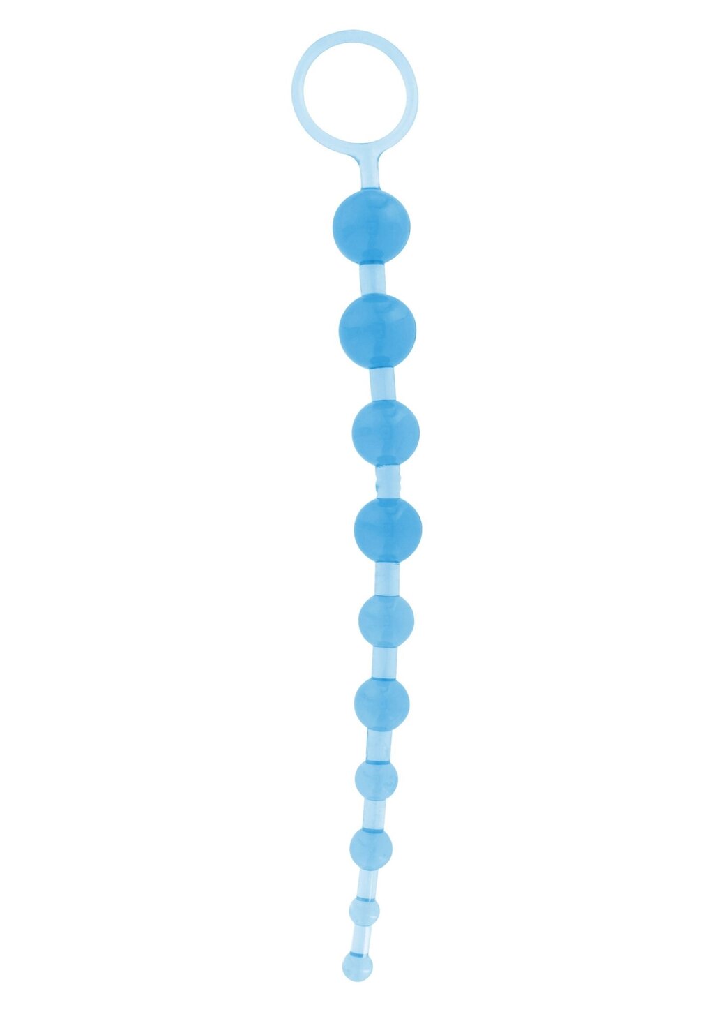 Анальний ланцюжок Toy Joy з кульками різного діаметра, блакитний, 25 см х 2 см від компанії Інтернет магазин Персик - фото 1