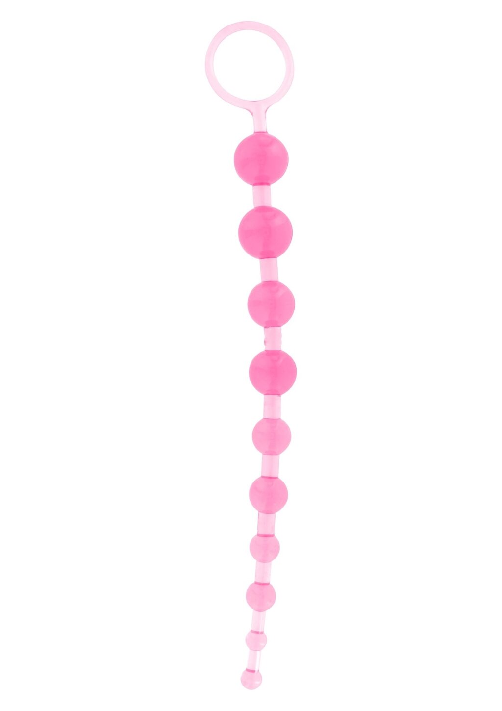 Анальний ланцюжок Toy Joy з кульками різного діаметру, рожевий, 25 см х 2 см від компанії Інтернет магазин Персик - фото 1