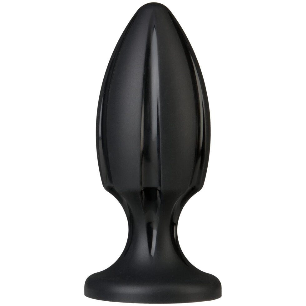 Анальний плаг з каналами для змащення Doc Johnson Platinum Premium Silicone - The Rocket - Black від компанії Інтернет магазин Персик - фото 1